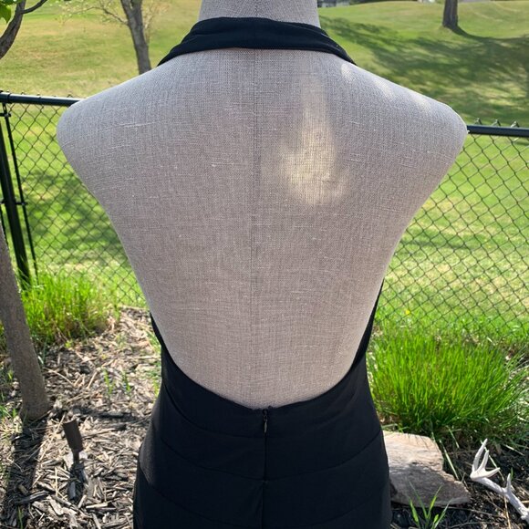 Vintage Y2K David Dixon Stretch Jersey Knit Halter Bodycon Fit & Flare Dress - Picture 6 of 15